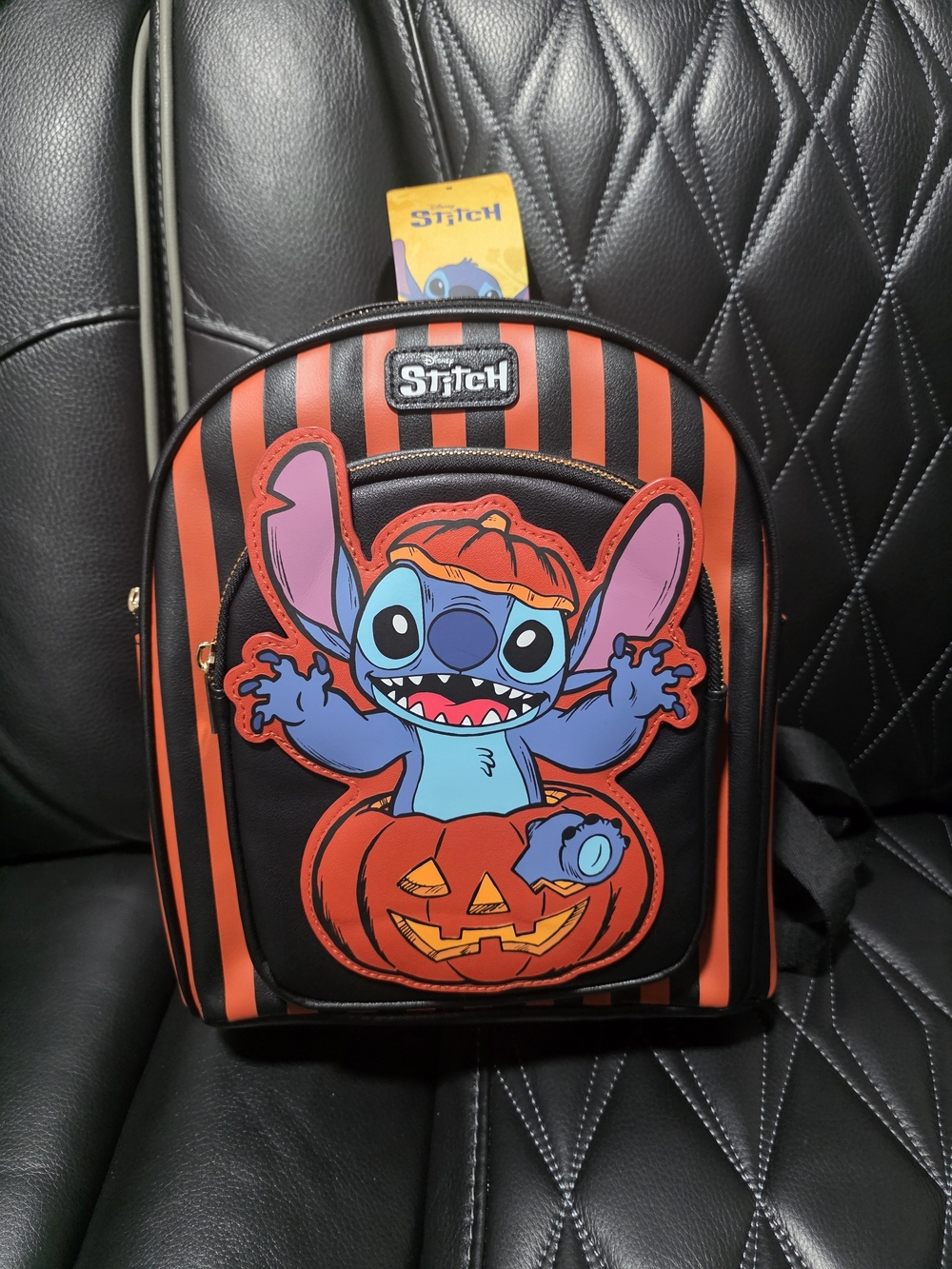 Disney Stitch Halloween Pumpkin Black and Orange Mini Backpack